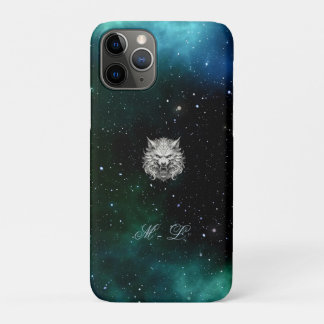 Capa Para iPhone 11 Pro Lobo do Céu Noturno Místico