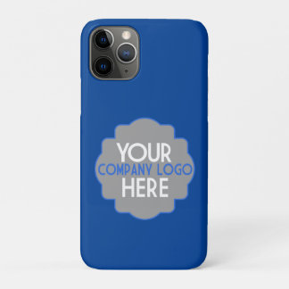 Capa Para iPhone 11 Pro Logotipo comercial da sua empresa na vertical azul