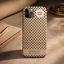 Capa Para iPhone 11 Pro Logotipo Empresarial Bege Claro Minimalista Pontil