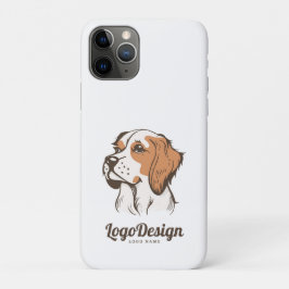 Capa Para iPhone 11 Pro Logotipo ilustrado de um cão marrom e branco