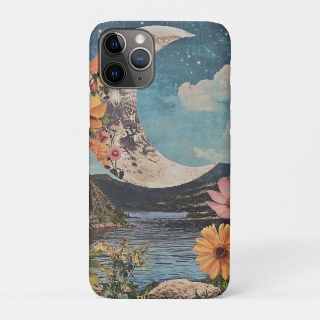 Capa Para iPhone 11 Pro Lua Crescente Sobre Paisagem Serena (Verso)