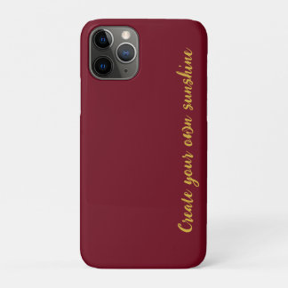 Capa Para iPhone 11 Pro Luxo Monograma Inicial Dourado Vermelho Borgonha