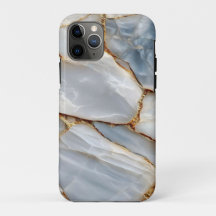Luxury White Blue Marble & Gold Veins Agate Stone 