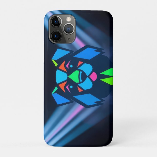 Capa Para iPhone 11 Pro Luzes de neon cachorro azul (Verso)