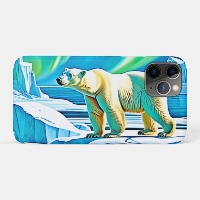 Capa Para iPhone 11 Pro Luzes de Norte do Urso Ártico (Verso (horizontal))