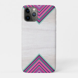 Capa Para iPhone 11 Pro Madeira e riscas brilhantes, Design boêmicas geomé
