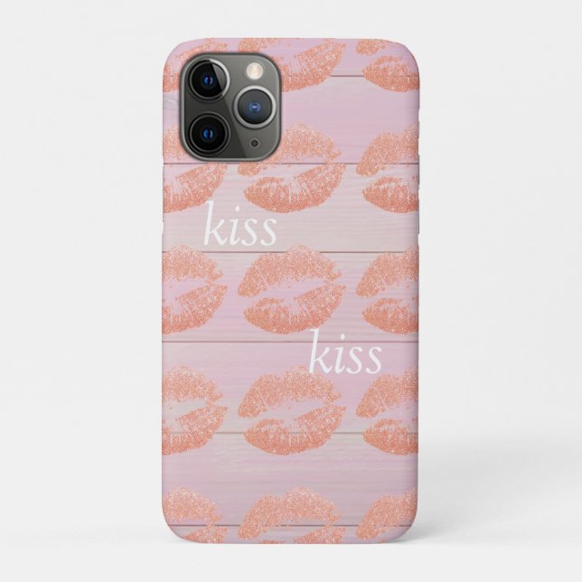 Capa Para iPhone 11 Pro Madeira Rosa legal Trendente (Verso)