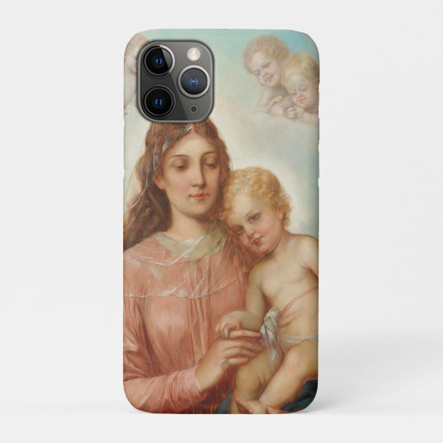 Capa Para iPhone 11 Pro Madona e Menino (Verso)