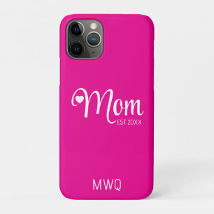 Capa Para iPhone 11 Pro Mãe Estabeleceu Script Simples Mães Rosa