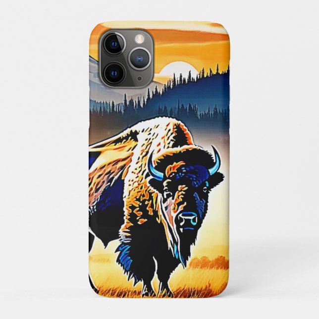 Capa Para iPhone 11 Pro Majexpressa Bison Sunset (Verso)