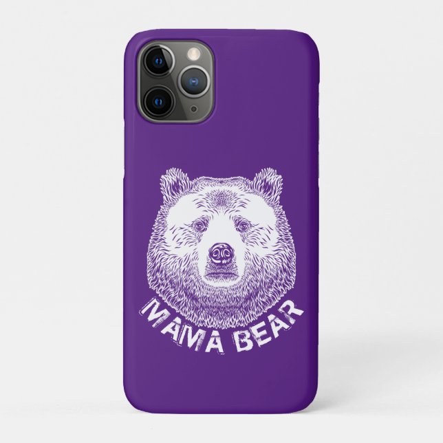 Capa Para iPhone 11 Pro Mama Urso, Ilustração Desenhada À Mão (Verso)