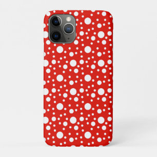 Capa Para iPhone 11 Pro Mancha de Bolinhas brancas vermelhas