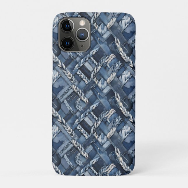 Capa Para iPhone 11 Pro Mancha Escura De Denim E Braids (Verso)