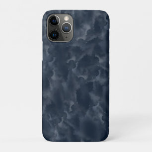 Capa Para iPhone 11 Pro Manchas de Aquarela Abstrata Azul Marinho Elegante