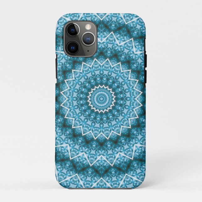 Capa Para iPhone 11 Pro Mandarim Azul Claro / Mandala (Verso)