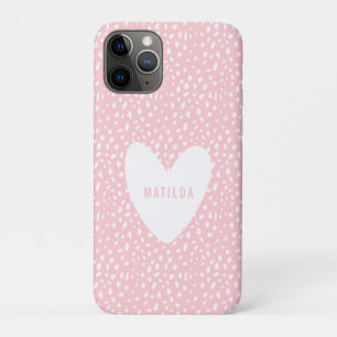 Capa Para iPhone 11 Pro Mão pintada e coração personalizado