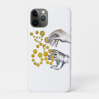 Capa Para iPhone 11 Pro Mãos Estendidas com Globos Dourados