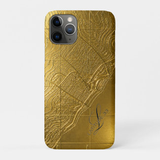 Capa Para iPhone 11 Pro mapa de relevo dourado newport beach