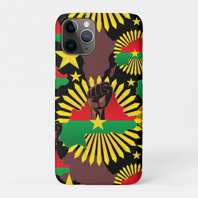 Capa Para iPhone 11 Pro Mapa do Burkina Faso, Bandeira e Resistência à Rev (Verso)