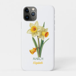 Capa Para iPhone 11 Pro Março Aniversário Daffodil Nascimento Flor Persona