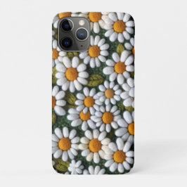 Capa Para iPhone 11 Pro Margaridas Brancas Crochê Flores Silvestres da Pri