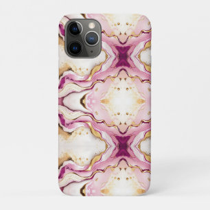 Capa Para iPhone 11 Pro Mármore Branco Dourado Rosa Bonito