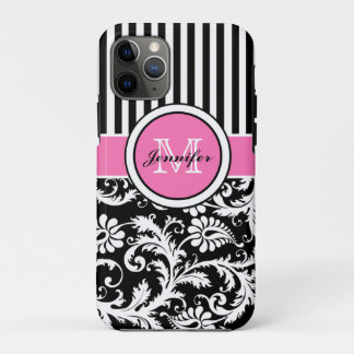 Capa Para iPhone 11 Pro Matizes Rosa, Pretos, Laminados Brancos