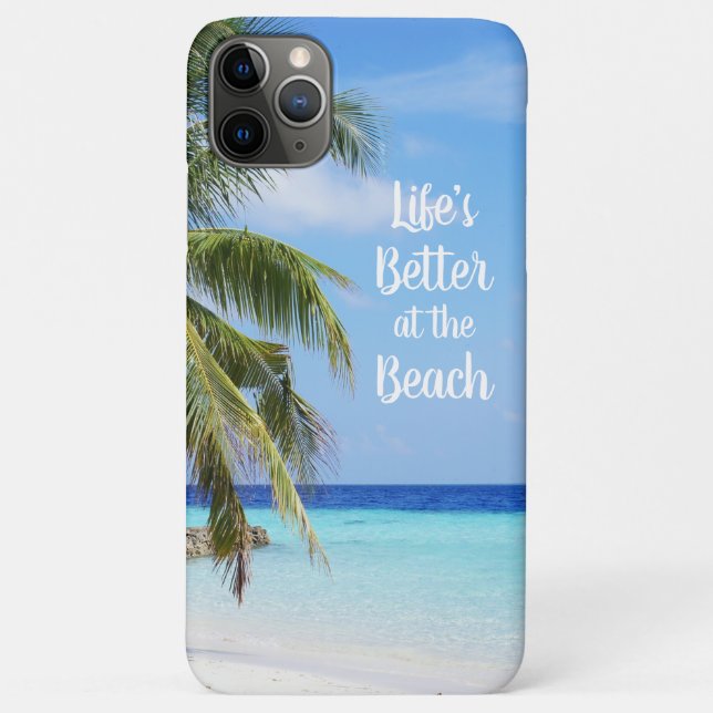 Capa Para iPhone 11 Pro Max A Vida é Melhor na Praia (Verso)