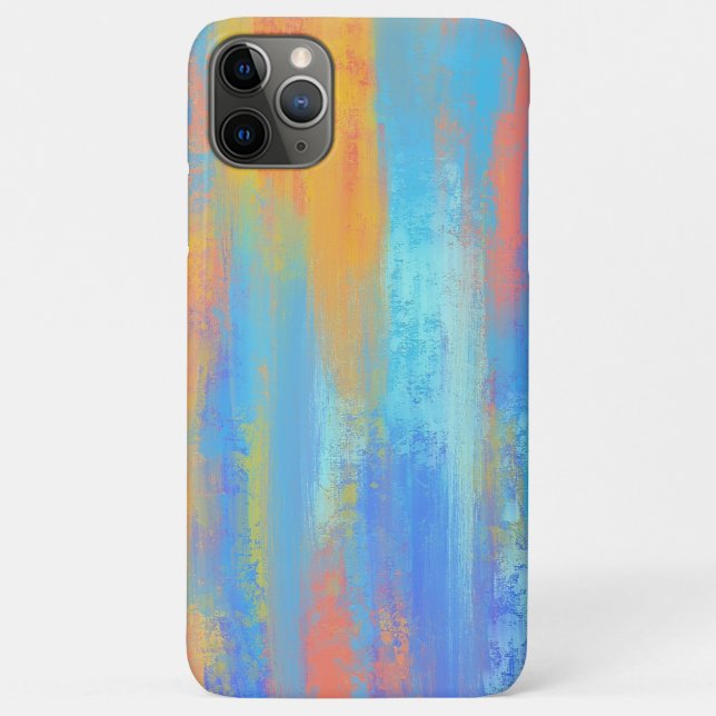 Capa Para iPhone 11 Pro Max Abstrato Azul e Laranja (Verso)
