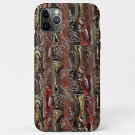 Capa Para iPhone 11 Pro Max Abstrato entalhado em mogno e Escuro Escuro