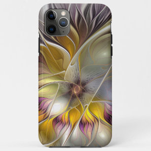 Capa Para iPhone 11 Pro Max Abstrato Fantasia Colorida Flor Moderna Fractal