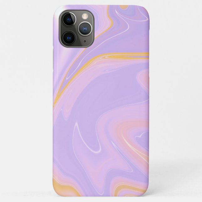 Capa Para iPhone 11 Pro Max Abstrato Líquido, rosa, Dourado (Verso)