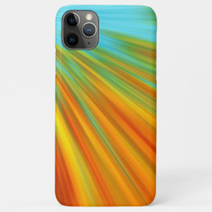 Capa Para iPhone 11 Pro Max Abstrato vermelho amarelo alaranjado listras em az