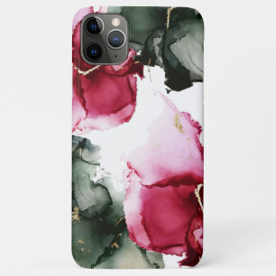 Capa Para iPhone 11 Pro Max Abstrato Watercolor Sage Green Bright Rosa