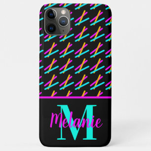 Capa Para iPhone 11 Pro Max Ação de Laser Neon Brilhante Diversão Fluorescente