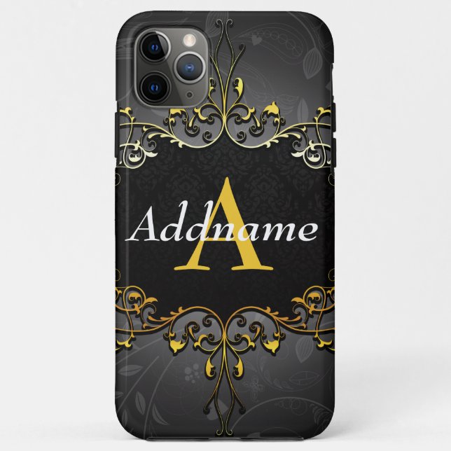 Capa Para iPhone 11 Pro Max Adicione seu nome e inicial (Verso)