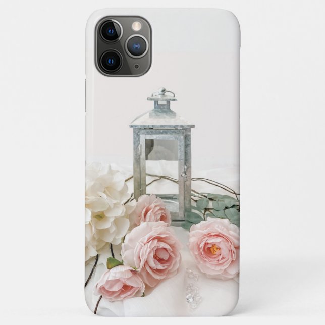 Capa Para iPhone 11 Pro Max Adoráveis peonias rosa e hidrangeas brancas (Verso)