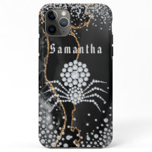 Agate Preto com Acentos de Ouro e Diamante