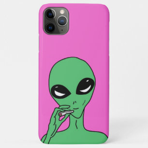 Capa Para iPhone 11 Pro Max Alienígena legal, Ufo Engraçado, Alienígena Fumant