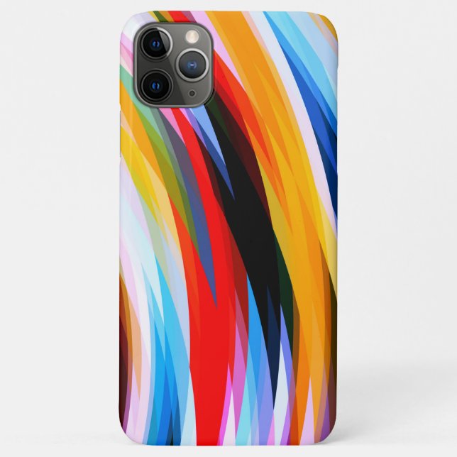Capa Para iPhone 11 Pro Max Amarelo azul vermelho preto (Verso)
