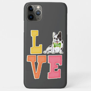 Capa Para iPhone 11 Pro Max Amo Bulldog Francês  Pai de Cachorro Fofo Mãe de C