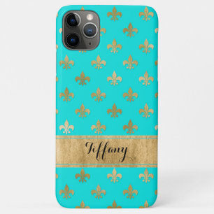 Capa Para iPhone 11 Pro Max Aqua, Dourado flur-de-lis Case-Mate