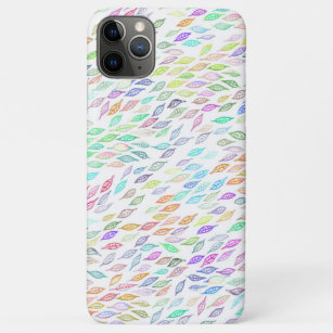 Capa Para iPhone 11 Pro Max Arco-Íris Colorido Padrão de Folha de Água Branco
