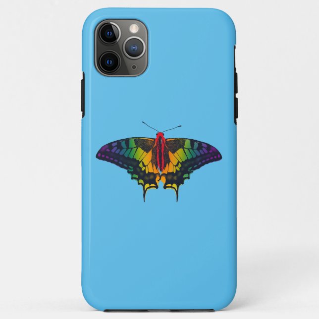 Capa Para iPhone 11 Pro Max Arco-Íris Sinalizador Swallowtail Borboleta (Verso)