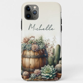 Capa Para iPhone 11 Pro Max Arranjo Russo De Suculentes E Cactos
