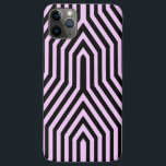 Capa Para iPhone 11 Pro Max Art Deco Geométrico - preto e rosa<br><div class="desc">Padrão têxtil baseado na geometria dos detalhes arquitetônicos da Arte Deco - cor-de-rosa-gelo pálido com preto</div>