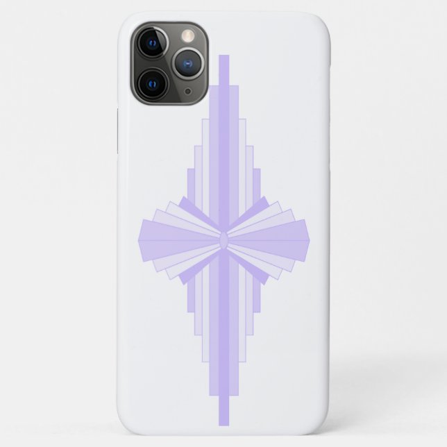 Capa Para iPhone 11 Pro Max Art Deco Pattern in Lilac (Verso)
