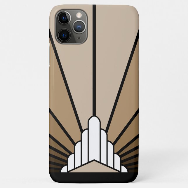 Capa Para iPhone 11 Pro Max Art deco sun em bronzeado (Verso)