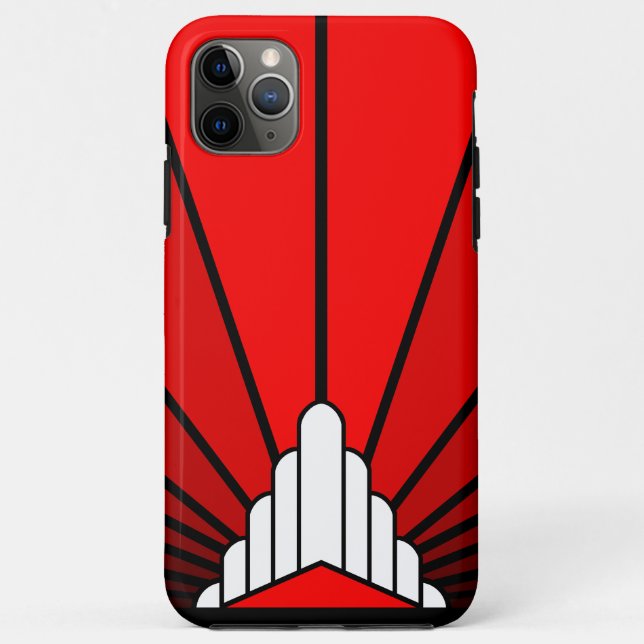 Capa Para iPhone 11 Pro Max Art deco sun em vermelho (Verso)
