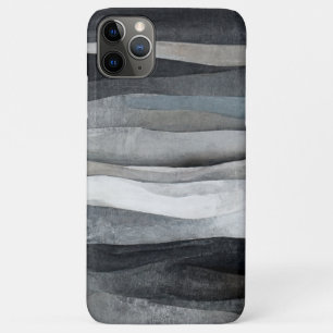 Capa Para iPhone 11 Pro Max Arte Abstrata de Ondas Cinza